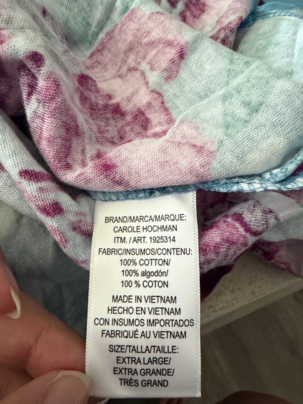 Midnight by Carole Hochman Blue & Magenta Floral three-Piece Pajama Set - Picture 8 of 8